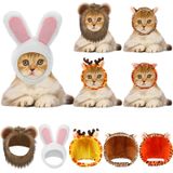 5 Peças Chapéu De Gato Adorável Fantasia Chapéu De Coelho Com Orelhas Engraçado Juba Gato Chapéu Para Gatos E Cães Pequenos Gatinho Filhote