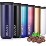 Caneca De Café Isolado 350ml / 500ml, Caneca Isolada De Viagem Com Café Ou Xícara De Chá Flip-up Tampa, Caneca De Café De Parede Dupla Isola