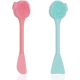 2 Embalagem De Silicone Face Scrubber, 4 Em 1 Escova De Limpeza Facial, Escova De Lavagem Facial Portátil Para Limpeza De Poros, Esfoliante