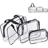 3 Peças De Saco De Higiene Transparente, Saco Cosmético De Viagem De Plástico Impermeável, Saco De Viagem Transparente À Prova D&#39;água (preto