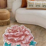 Tapete De Porta De Entrada De Flor Peônia De Couro, Em Forma De Especial
