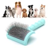 Extra Long Wire Pin Dog Slicker Brush, Grooming Pin Brush For Cat Deshedding Fur, Universal Brush For Small Medium Large Pet Thick Hair, Kno
