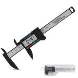 1 Embalagem De Fibra De Carbono Preto Plástico Lcd Vernier Pinça