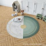 Tapete Redondo Minimalista Nórdico, Geométrico De Veludo De Cristal