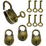 3 Pcs Mini Keyed Cadeado Cara Do Urso Forma Vintage Brass Padlock Zinc Alloy Metal Antigo Pequeno Cadeado Com 6 Chaves Lock Para Locker Suit