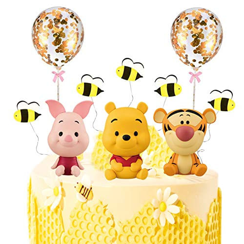 Memovan Winnie The Pooh Cake Topper, Pooh Bear Cake Topper Cupcake Topper, Winnie Characters Toys Mini Figurines Collection Playset, Pooh Ca