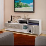 Rack para TV até 45 Polegadas 1 Gaveta 1 Porta Móveis Percasa Branco/Narita