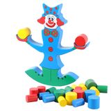 Crianças Educação Infantil Madeira Puzzle Brinquedo Palhaço Colorido Balanc