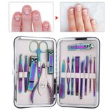 15 Pcs Conjunto Portable Nail Clippers Tesoura Manicure Tool Kit