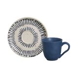 Conjunto 6 Xícaras De Café Com Pires Bio Stoneware Primitiva 120ml Porto Brasil