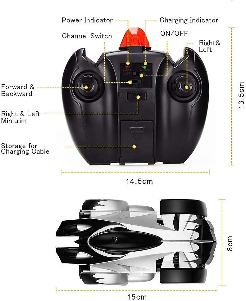 Controle Remoto Carro Crianças Brinquedos Parede Rc Car Game Dual Modes 360