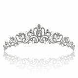Cristal Tiara Prata Noiva Coroa Princesa Rhinestone Cabelo Je