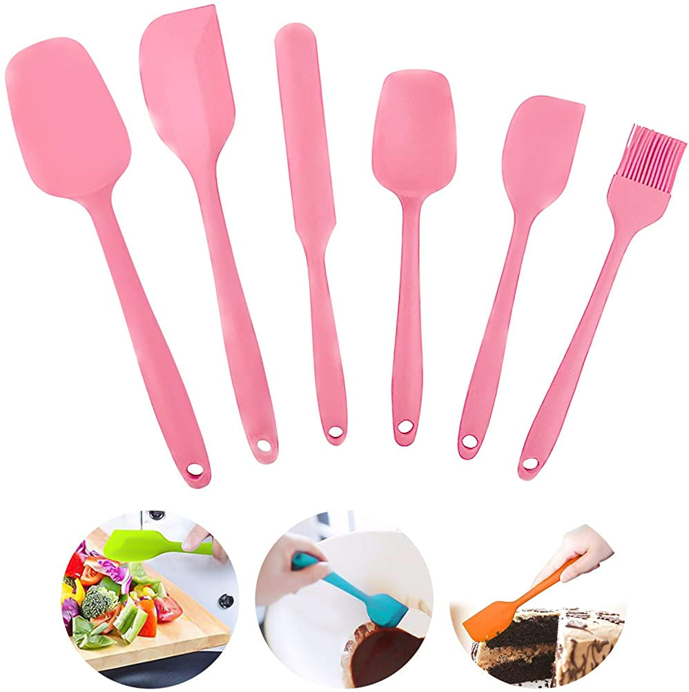 Espátulas De Silicone Conjunto De 6 Espátulas Resistentes Ao Calor Com Núcleo Resistente De Aço Inoxidável. Conjunto De Utensílios De Cozime