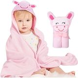 Toalha De Bebê Encapuzada 100% Orgânica Algodão Bonito Animal Toalha De Banho De Bebê 35.4 X 28.7 Para Baby Boy Baby Girl 0-7 Anos (rosa)