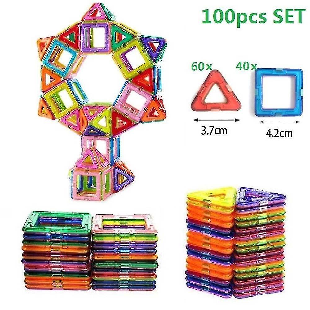 50/100pcs 3d Diy Magnético-brinquedos Tijolos Blocos De Construção Telhas