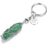 Chaveiro Árvore De Pedra Natural Da Vida Pendante Coluna De Cristal Hexagon