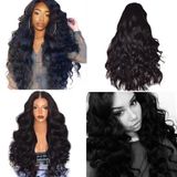 Multicolorwomen&#39;s Fashion Peruca Cabelo Preto Sintético Peruca Longa
