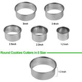 Cortador De Biscoitos, Cortador De Massa Para Cozimento, 5 Tamanhos Formas De Cortadores De Biscoitos Redondos, Cortadores De Biscoito De Cí