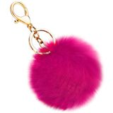Chaveiro De Pele De Coelho Artificial Macio Keychain Pompom Fluffy Bola Chaveiros Malas Mochilas Acessórios Charme Para Meninas Mulheres (ro