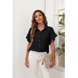 Casual Fashion Mulher Manga Curta T-shirt S