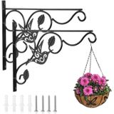 Suporte De Plantas Penduradas, 2 Pacote 12 Polegadas Gancho Plantador De Parede Com Parafusos De Ferro Incluídos, Cabide De Plantas Decorati