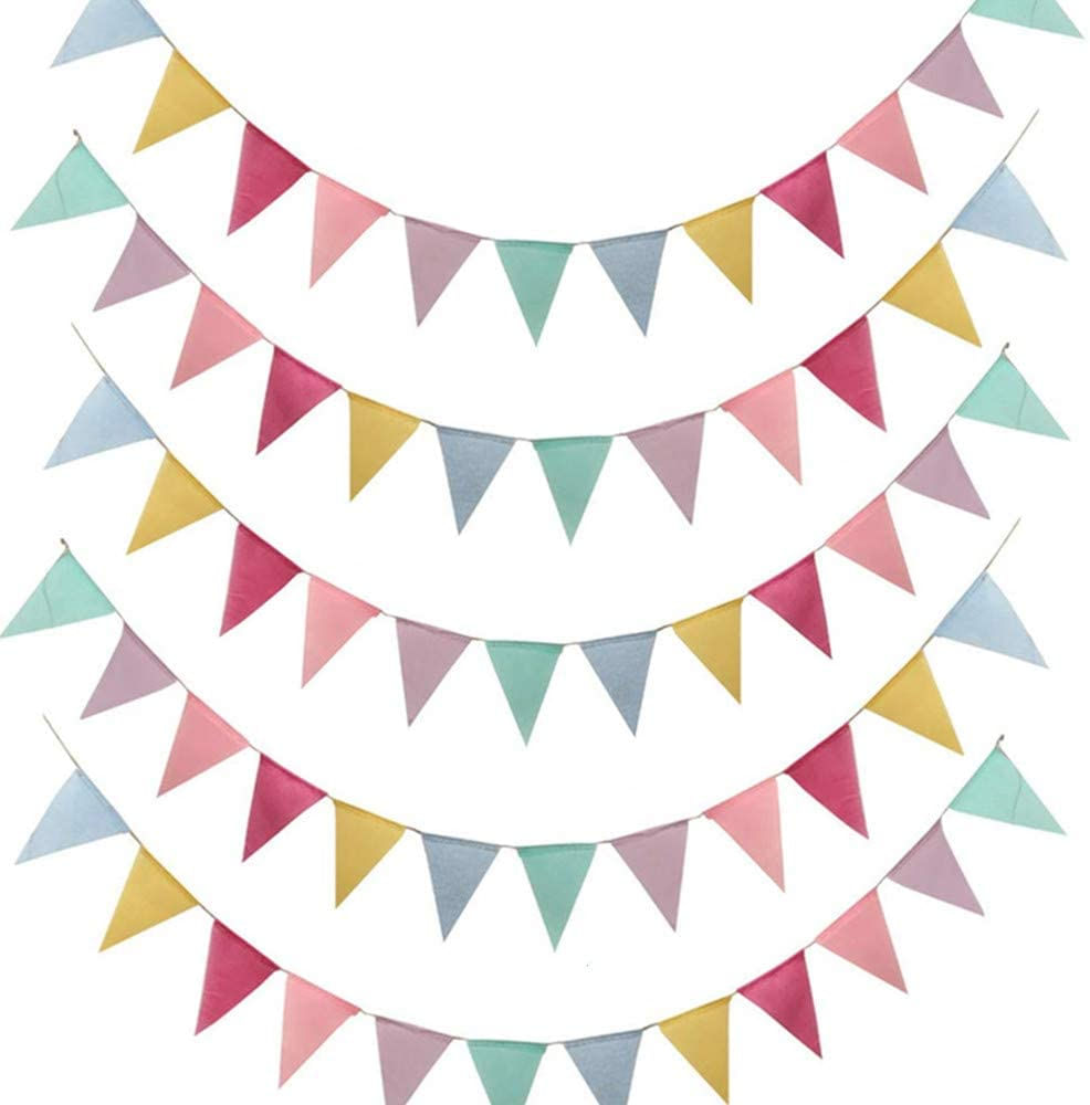 Pacote De 5 Bunting Chains Banner Garland Decoração Ao Ar Livre Para Casamento, Festa, Natal, Festa De Aniversário