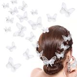 18 Peças Butterfly Hair Clip Halloween Lace Hair Bows Borday Butterfly Hair Pins Hair Accessories For Halloween Cosplaying Women Girls Teens