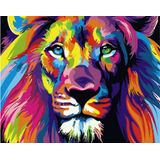 Pintura A Óleo Diy Pintura Por Números Kit Para Adultos Iniciantes Animais Coloridos Pintura Na Tela 16 X 20 Polegadas
