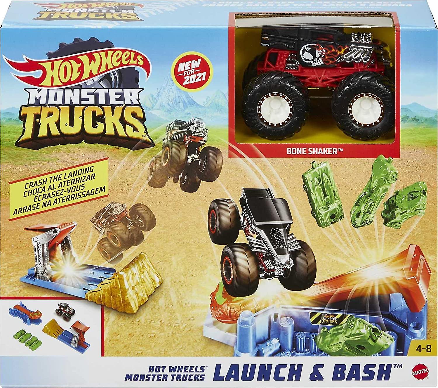 Hot Wheels Monster Trucks Lançamento E Bash Play Set