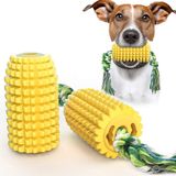Dog Toothbrush Chew Toy, Corn Shaped Dog Chew Toy, Dog Teeth Cleaning Dental Toy With Cotton Rope For Small Medium Large Dogs, Puppies And A