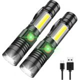 Lanterna Led Recarregável, 1000 Lumens Super Bright Lanterna Magnética Com Luz De Trabalho Cob, Impermeável, 4 Modos, Itoncs Pocket Lanterna