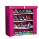 Rack Simples De Quatro Camadas, À Prova De Poeira Da Prateleira De Sapatos Da Escola