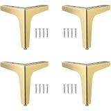 Conjunto De 4 Pés Móveis Triângulo Metálico, Pés De Armário Dourados, Pés De Móveis Triângulo, Pés De Sofá Diy, Pernas De Mesa De Móveis, Pe