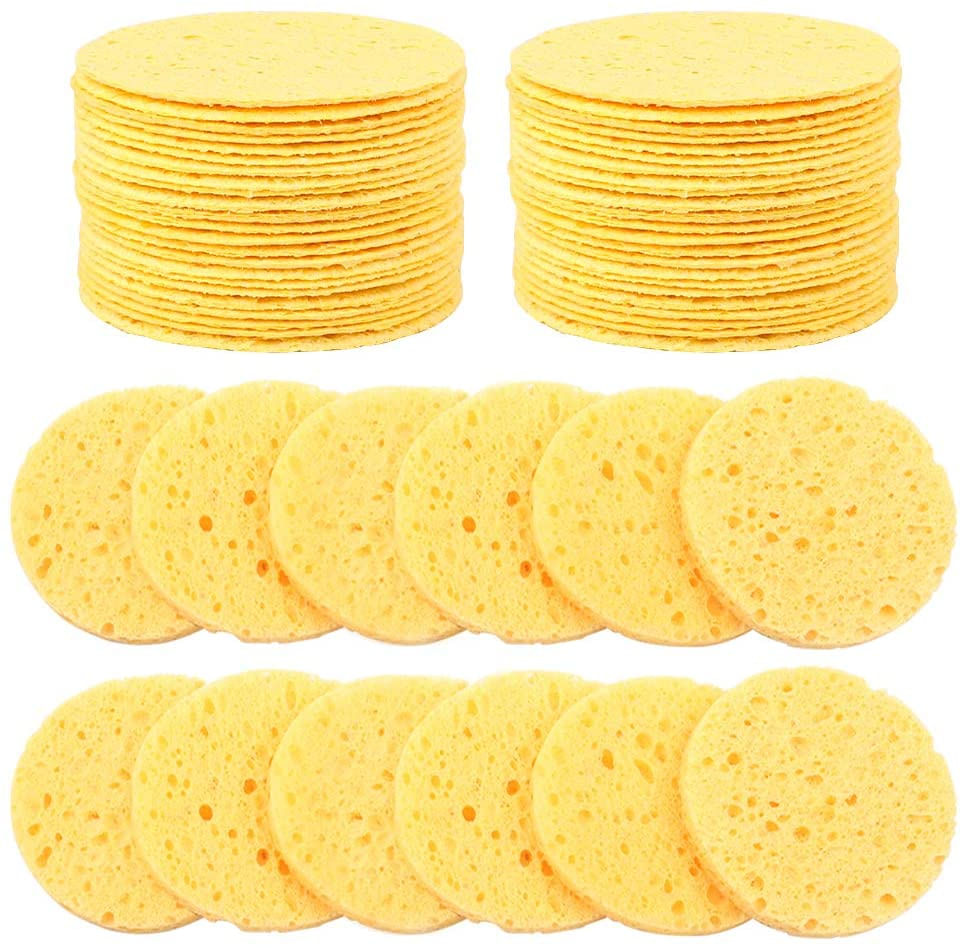 Limpador De Esponja Facial De 60pcs, Esponjas De Rosto De Cosméticos Esponjas De Rosto Redondo Esponjas Maquiagem Esponja De Remoção Para Li