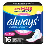 Absorvente Noturno Always Noites Tranquilas Suave Com Abas 16 Unidades