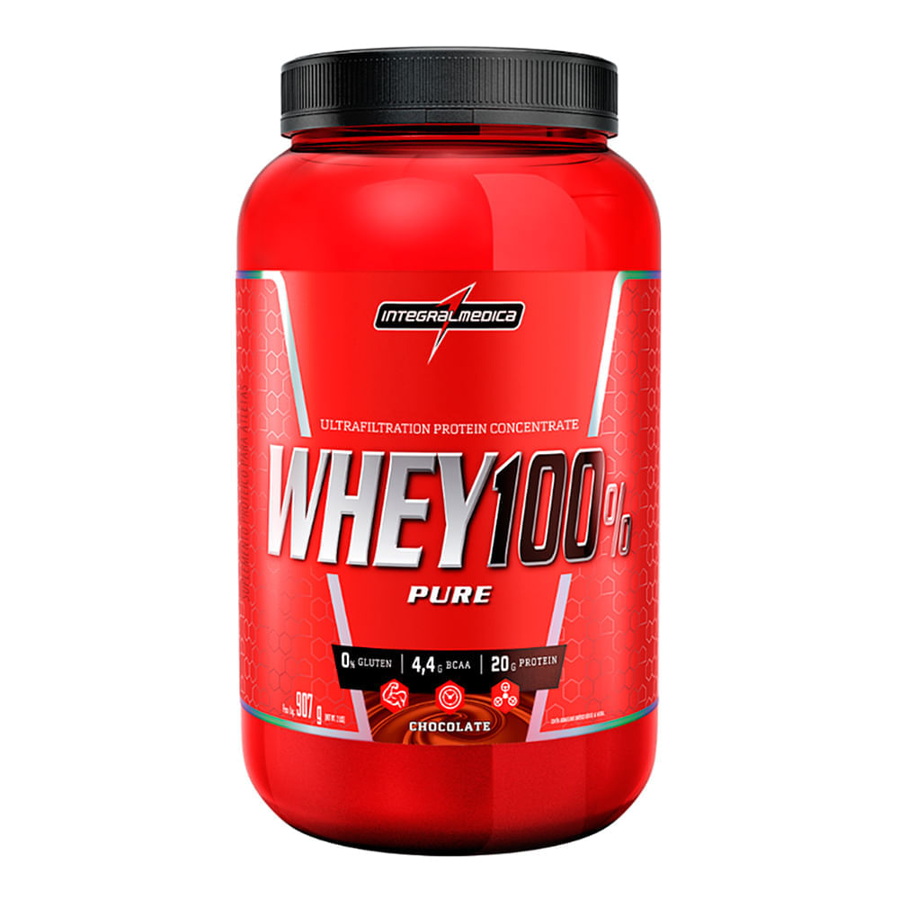 Whey 100% Pure Integralmédica Sabor Chocolate 907g