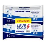 Toalha Umedecida Geriátrica Gerialimp Premium Leve 4 Pague 3 Com 50 Unidades Cada