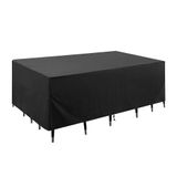 Mesa De Jantar Do Pátio Do Jardim Ao Ar Livre E Pano De Cadeiras