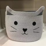 Cesta De Roupa De Algodão Corda, Bafo Doméstico Respirável -