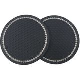 Porta-copos Redondos Carro Diamond Automotivo Silicone Bling Drink Veículo Costa Do Tapete Inserir Organizador Desarmamento Acessórios De Ba