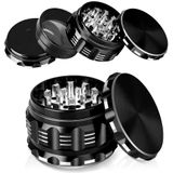 Moedor De Ervas,grinder 2,5 Polegadas Diamond Spice Grinder Com Pollen Catcher, 4 Peças Grinder Gift For Men &amp; Women (preto)