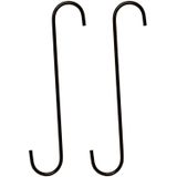 Cabides De Galho De Árvore Metálica Em Forma De S, 12, Estacas De Aço Inoxidável Black Hook Para Alimentador De Pássaros &amp; Banhos, Cabide D