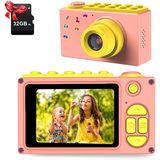 Câmera Kids, Câmera De Vídeo Com Placa Tf / 4x / Zoom Digital De 8mp / Câmera Lcd Screen Kids De 2 Polegadas (rosa)