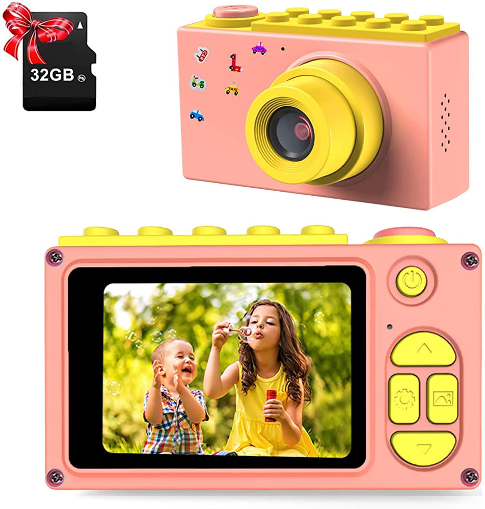 Câmera Kids, Câmera De Vídeo Com Placa Tf / 4x / Zoom Digital De 8mp / Câmera Lcd Screen Kids De 2 Polegadas (rosa)