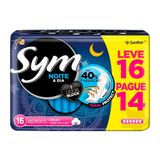 Absorvente Sym Noite &amp; Dia Cobertura Suave Com Abas Leve 16 Pague 14