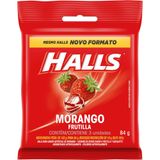 Bala Halls Morango 84g Com 3 Unidades