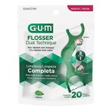 Fio Dental Gum Flosser Dual Technique 2 Em 1 Com 20 Unidades