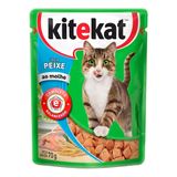 Ração Úmida Para Gatos Kitekat Adulto Sabor Peixe Ao Molho Em Sachê 70g