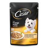 Ração Úmida Para Cachorro Cesar Adulto Sabor Frango Marinado Em Sachê 85g