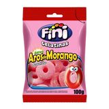 Balas De Gelatina Fini Aros De Morango 100g